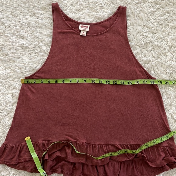 Women's Sleeveless Ruffle Hem Top - Mauve - Picture 9 of 10